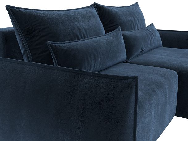 Диван угловой Лига-051 НПБ угол универсальный Велюр синий - Вид 4