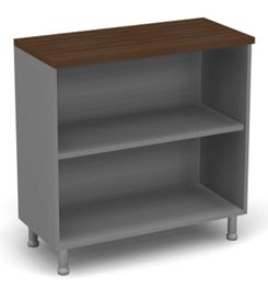 Стеллаж закрытый ДВП Берлин Орех Вармия/Серый ШО21-90 з/с ДВП - Фото предпросмотра