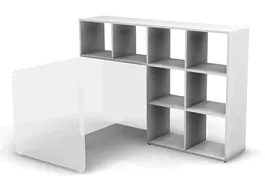 RAC035 ACCORD Стеллаж угловой для столов, 8 секций 1628х352х1120 Белый премиум - Фото предпросмотра