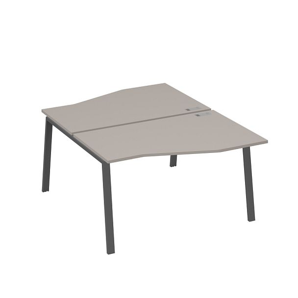 Рабочая станция столы Техно (2х140) каркас TRE A4 А4 Б3 190  БП мокко премиум / металлокаркас антрацит - Вид 1