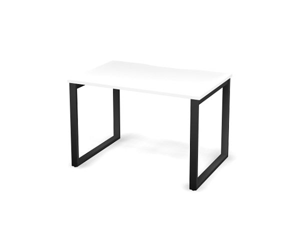 MATRIX 121S100-О Стол прямой, проводник вырезной (O-обр. опоры) 1180х780х775 Белый/Темно-серый - Вид 1