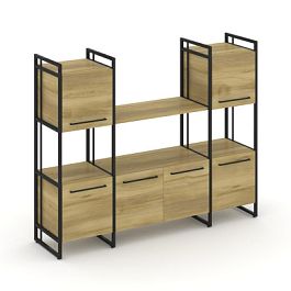 Rift Шкаф комбинированый RF.NS-002 Дуб Винченцо/Металл Черный 1598*396*1286 - Фото предпросмотра