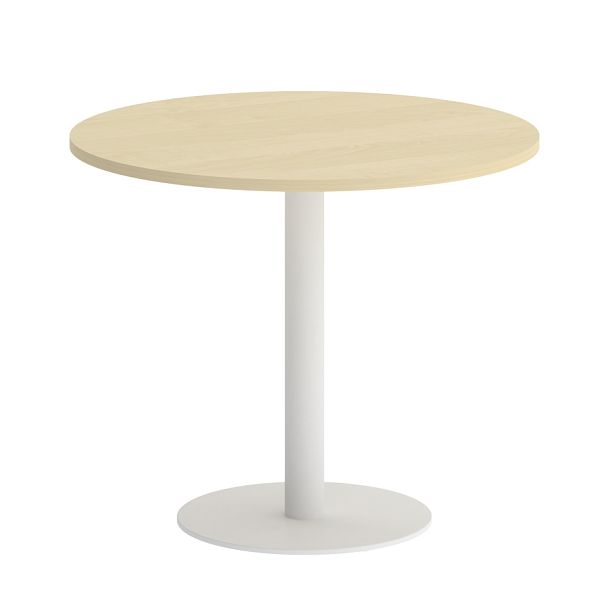 Home Office Стол круглый VR.SP-5-90.1 Клён/Белый металл 900*900*750 - Вид 1