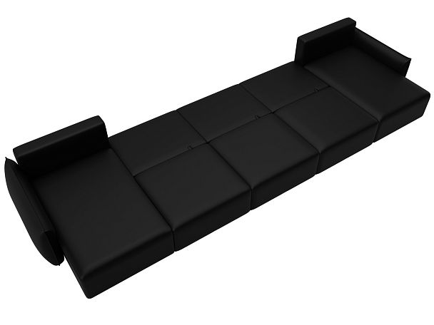Диван П-образный Лига-051 НПБ МегаЛонг Экокожа черный - Вид 10