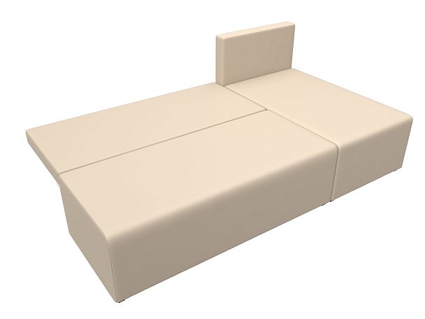 Угловой диван Поло правый (полностью экокожа бежевая) - Вид 8