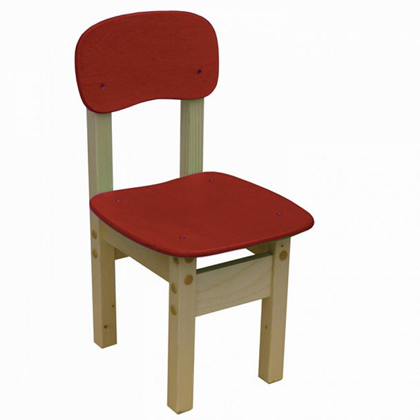 Стул детский Яблочко-3, фанера/дерево, красный, гр.3 - Вид 1