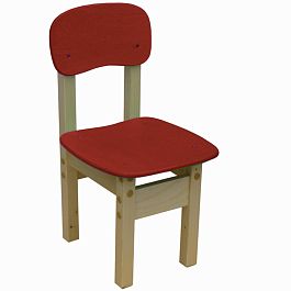 Стул детский Яблочко-3, фанера/дерево, красный, гр.3 - Фото предпросмотра