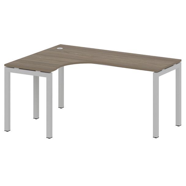 Metal System Quattro Стол криволинейный левый на П-образном м/к 50БП.СА-4 (L) Вяз/Серый металл 1600*1200*750 - Вид 1
