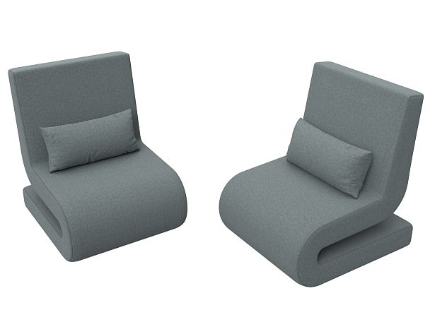 Кресло Волна (2 шт.) Рогожка серый - Вид 4