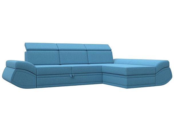 Диван угловой Лига-032 правый угол Рогожка голубой - Вид 1