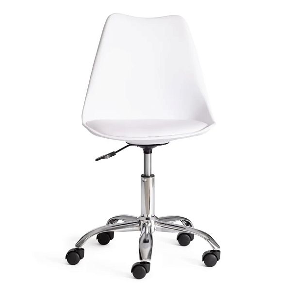 Офисное кресло Тулип/Tulip (мод.106-1), металл/пластик/PU, White (белый) / Chrome (хром) - Вид 5