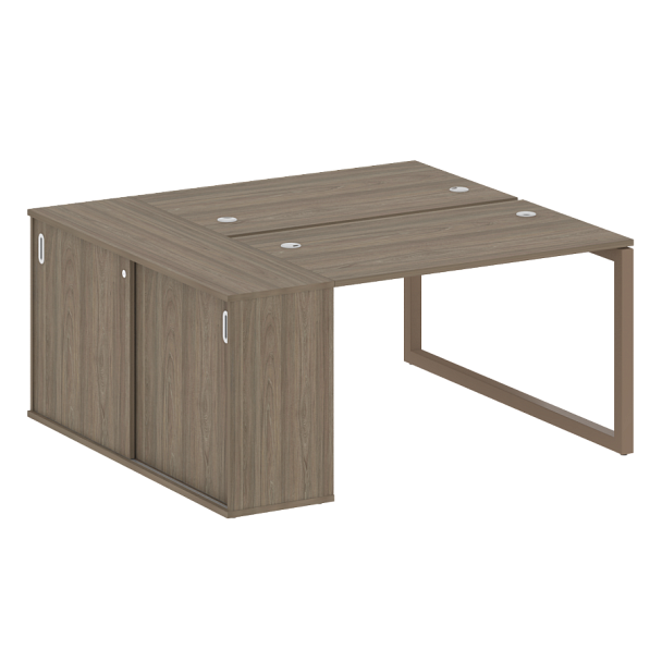Metal System Quattro Р. ст. с шкафом-купе на О-образном м/к 50БО.РС-СШК-1.2 Т Вяз/Мокко металл 1610*1475*750 - Вид 1