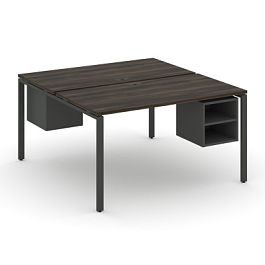 Concept Рабочая станция 2 сторонняя с подвесными тумбами на 2 места CN.DRS-108 Дуб Мали/Антрацит/Металл Антрацит 1580*1480*750 - Фото предпросмотра