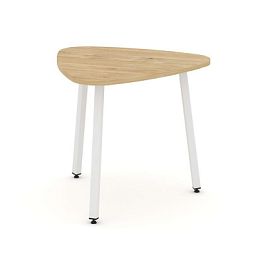 Стайл Проджект Стол переговорный SN-4.SPRG-70.3 Тиквуд Светлый/Металл Белый 900*900*750 - Фото предпросмотра