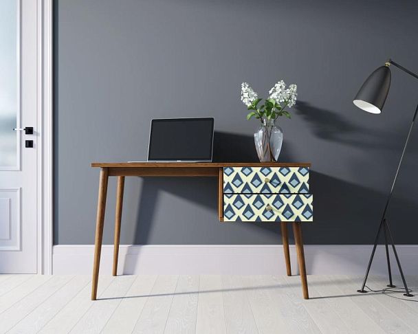 Стол рабочий Berber принт 13 с одной тумбой арт BB20/Print_13 - Вид 2