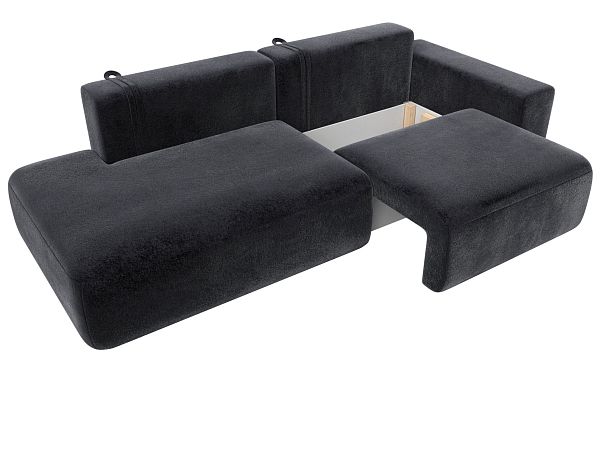 Диван прямой Лига-036 НПБ Модерн подлокотник справа Велюр серый - Вид 7