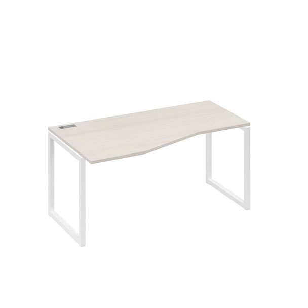 Стол эргономичный левый "Техно" на металлокаркасе QUATTRO A4 А4 Б4 065 БП дуб / металлокаркас белый - Вид 1