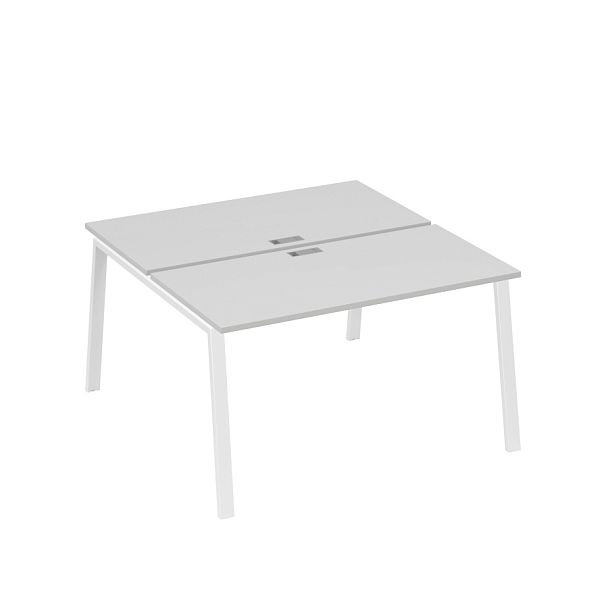 Рабочая станция на металлокаркасе TRE (2х140) A4 А4 Б3 174 БП серый / металлокаркас белый - Вид 1