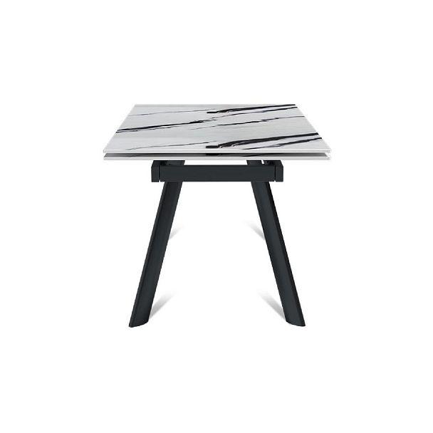 Стол раскладной Stone (140+40+40), керамика глянцевая Panda white - Вид 3