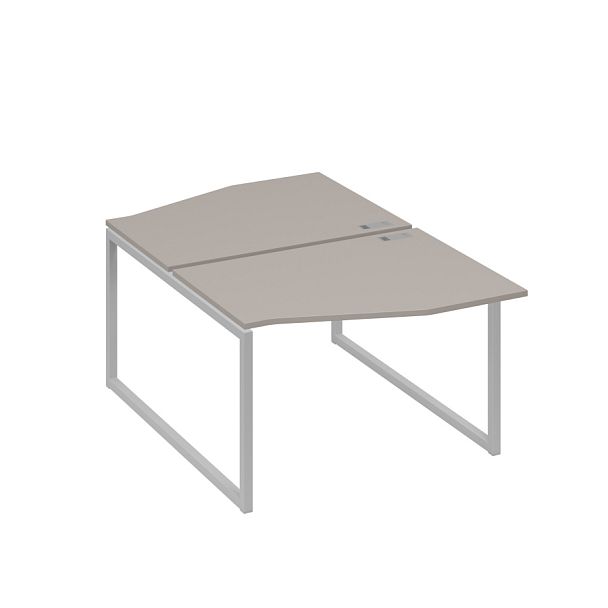 Рабочая станция каркас QUATTRO (2х120) столы Техно A4 А4 Б4 189 БП мокко премиум / металлокаркас серый - Вид 1