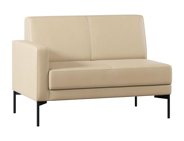 Модуль Everprof Gamma с подлокотником двухместный правый Экокожа Бежевый - Вид 1