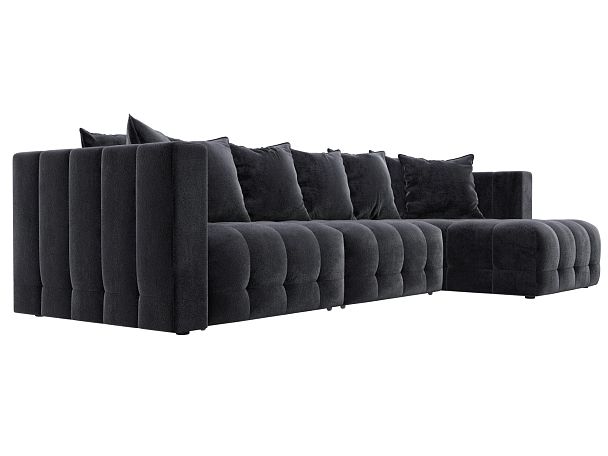 Диван угловой Лига-052 НПБ Лонг угол универсальный Велюр серый - Вид 3