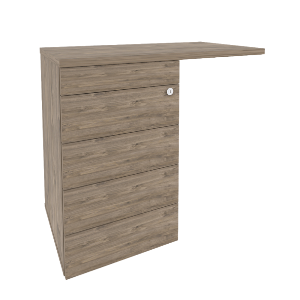 Onix Тумба приставная (TIP-ON) (универсальная л/пр) O.TPU-4 TIP Тиквуд темный 842*460*750 - Вид 1