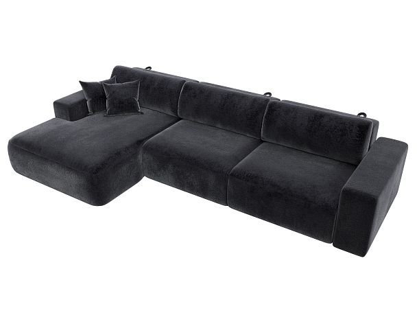 Диван угловой Лига-036 НПБ Классик Лонг левый угол Велюр серый - Вид 5