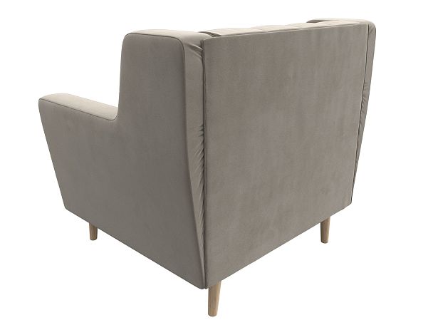 Кресло Брайтон Люкс (полностью микровельвет бежевый) - Вид 6