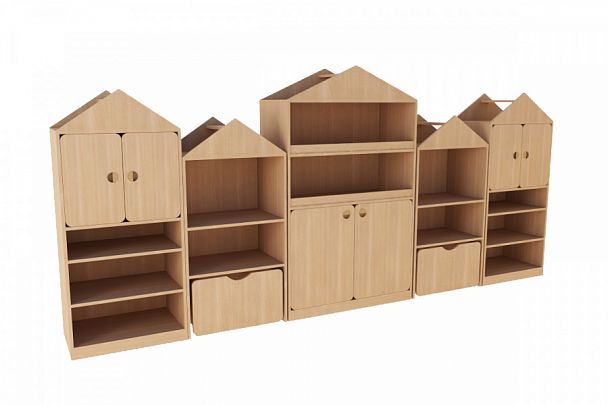 Стенка модульная Домик модули 1-5 - Вид 1