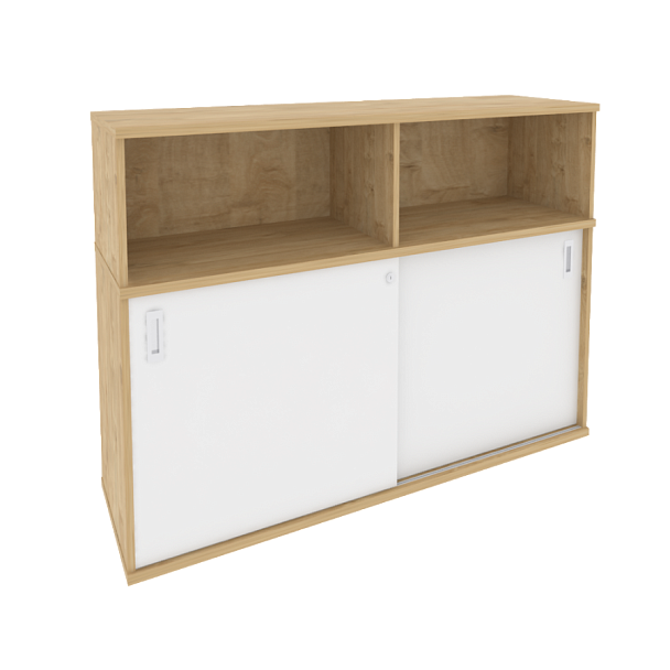 Onix Шкаф-купе приставной/опорный O.SHKO-2.7 T Тиквуд светлый/Белый бриллиант 1475*432*1120 - Вид 1