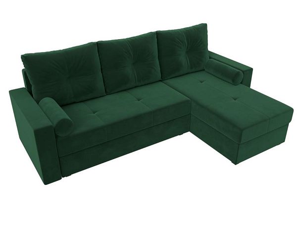 Диван угловой Верона Лайт угол правый (полностью велюр зеленый) - Вид 5