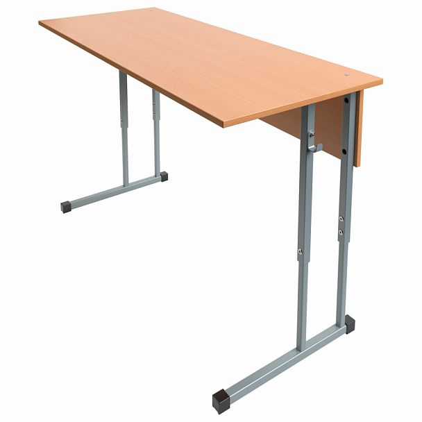 Стол-парта ШМ.2П37, 2-местный регулируемый, 1200х500х580-820 мм, серый каркас, ЛДСП бук, ШМ.2П37.БС, гр.3-7 - Вид 1