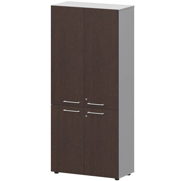 Шкаф высокий закрытый СМШ58.28F.38V(Б) Дуб венге/Белый 792x380x1990 Кортез - Вид 1