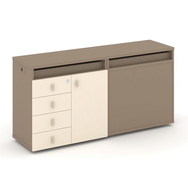 Estetica Набор №4. Тумба двойная+топ ES.NB.2T-4 Латте/Сатин 1500*410*750 - Вид 1