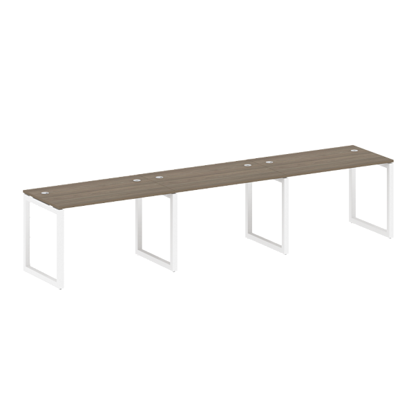 Metal System Quattro Р. ст. на 3 раб. места на О-образном м/к 50БО.СМ-3.2 Вяз/Белый металл 3600*720*750 - Вид 1