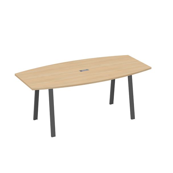 Стол для переговоров 200 на каркасе TRE A4 А4 Б3 113 БП натуральный дуб / металлокаркас антрацит - Вид 1