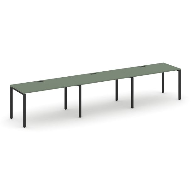 Concept Рабочая станция 3 места CN.ORS-008 Кобо/Металл Черный 4740*720*750 - Вид 1