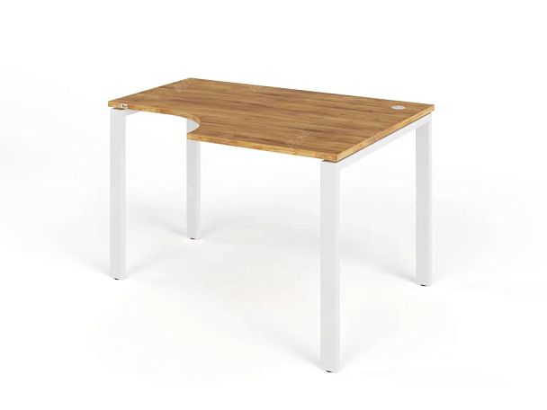 TANDEM RTD073-MK-120R-ME Стол угловой на металлокаркасе правый 1200х900х750 Таксония медовая/Белый - Вид 1