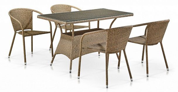 Набор уличный T198D/Y137C-W56 Light Brown (4+1) - Вид 1