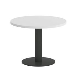 Home Office Стол журнальный круглый VR.SP-5-60.1G Белый бриллиант/Антрацит металл 600*600*453 - Фото предпросмотра