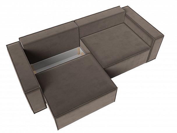 Диван прямой Куба (полностью велюр коричневый) - Вид 8