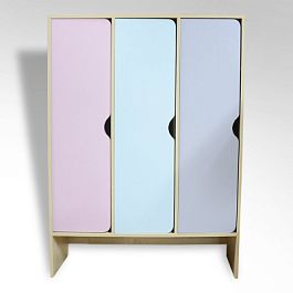 Шкаф 3-секционный с нишей под скамью - Фото предпросмотра