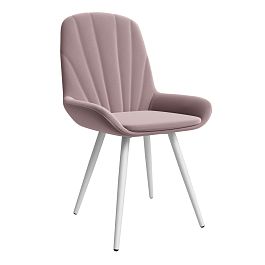 Стул ЮККИ Основание №1 Конус Белое Велюр тип 1 Бежевый - Фото предпросмотра