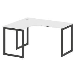 Metal System Quattro Стол криволинейный левый на О-образном м/к 40БО.СА-3 (L) Белый/Антрацит металл 1400*1200*750 - Фото предпросмотра