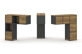 Concept Надставка низкая CN.ONN-002 Сандал Янтарный/Антрацит/Металл Антрацит 1099*365*1130 - Фото предпросмотра