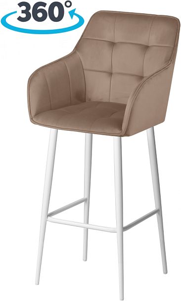 Комплект барных поворотных кресел Мони К, Confetti latte/белый, 2 шт. - Вид 1