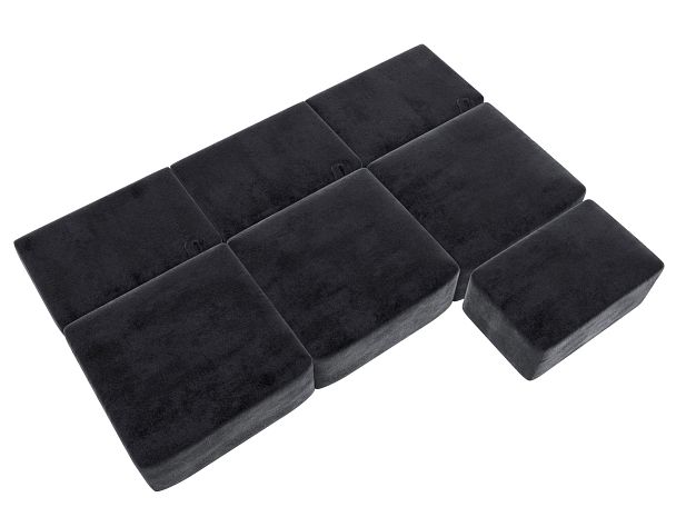 Диван угловой модульный с пуфом Лига-060 НПБ Лонг угол универсальный Велюр серый - Вид 9