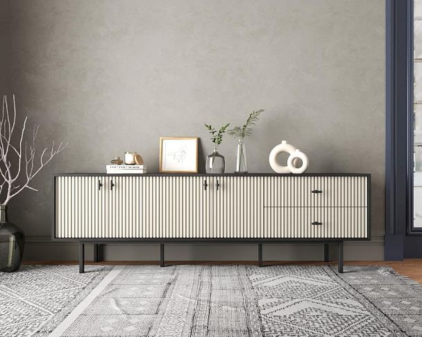 Комод с четырьмя дверками и двумя ящиками Emerson арт EM04/milky/L - Вид 4