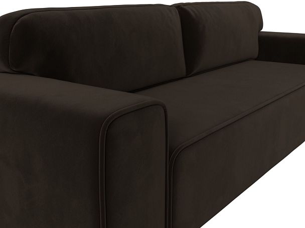 Прямой диван Лига-029 Велюр коричневый - Вид 4